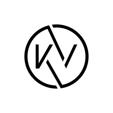 Linked Letter KV Logo Design vector Template. Creative Circle KV Minimal, Flat Logo Design Vector Illustration