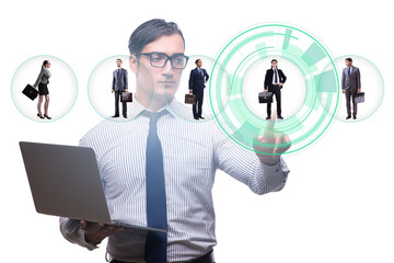 Recruitment and employment concept with businessman