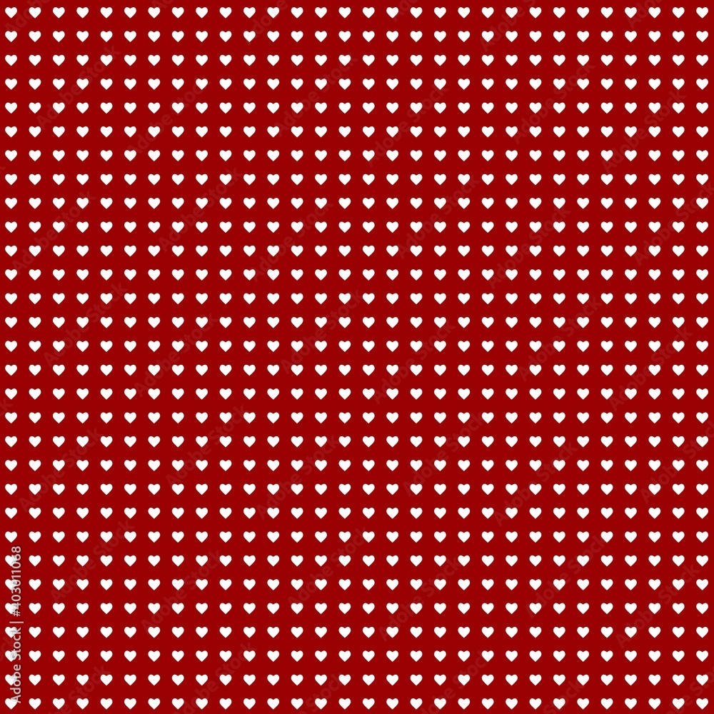Poster a pattern of white hearts on a red background. 3d render. valentine's day. suitable for creating lov