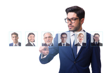 Recruitment and employment concept with businessman