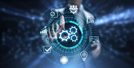 Business process automation industrial technology innovation optimisation concept.