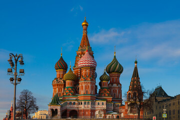 Fototapeta na wymiar Scenic view of St. Basil's Cathedral on Red Square in Moscow