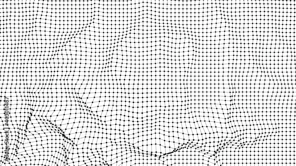 Poster Graphic abstraction from the grid. Rendering.