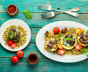 Italian polenta with mushrooms
