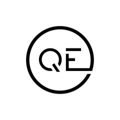 Initial Circle Letter QE Logo Design Vector Template. QE Letter Logo Design