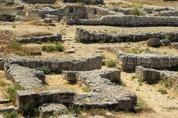 Remains of an ancient settlement, historical excavations, stone houses