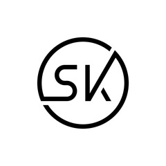 Initial Circle SK letter Logo Design vector Template. Abstract Letter SK logo Design