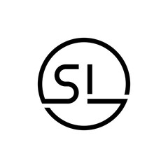 Initial Circle SL letter Logo Design vector Template. Abstract Letter SL logo Design