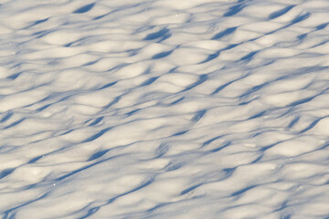 structured and glittering snow surface in Swiss alps