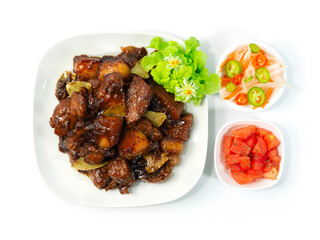 Pork Adobo Caramelised Filipino dish added with the Sweet and Sour Taste