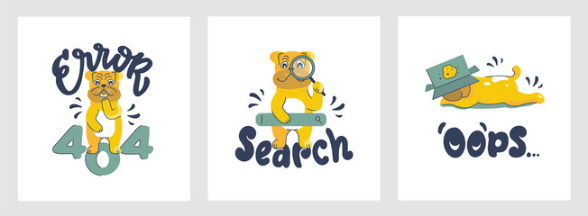 The set of funny dogs for web designs. Collection of cartoonish puppies