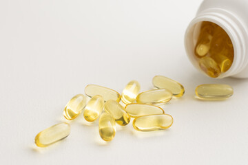 Soft Capsule Heap Back-lit omega 3 healthy diet concept