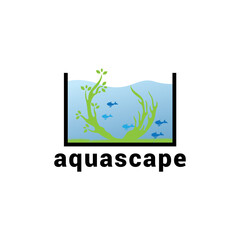 Aquascape logo vector template.