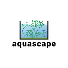 Fototapeta premium Aquascape logo vector template.