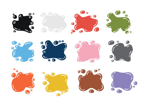 Vector illustration of colorful spots, blots, splashes set. Use in children s teaching books and other designs.