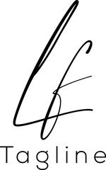 LF  Letter Initial Logo Design, Vector Template