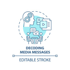 Decoding media messages concept icon. Media literacy elements idea thin line illustration. Decoding and deconstructing process. Vector isolated outline RGB color drawing. Editable stroke