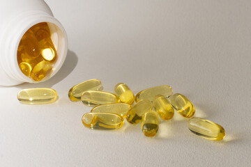 Soft Capsule Heap Back-lit omega 3 healthy diet concept
