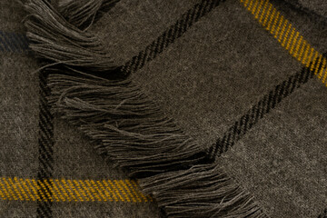 Woolen cloth, grey and yellow colors, pattern texture background