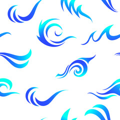 Fototapeta na wymiar set of waves endless pattern