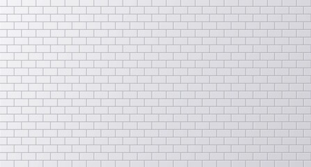 White ceramic tile, clean subway or street wall surface background. Vector illustration.