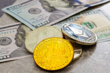 Photo Golden Bitcoins new virtual money photo