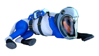 3D Rendering Astronaut Dog on White © photosvac