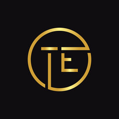 Initial Circle TE letter Logo Design vector Template. Abstract Letter TE logo Design