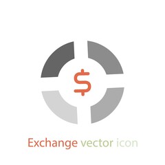 Exchange vector icon. Exchange points to cash or discounts sign