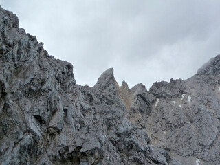 Alpspitze mountain via ferrata in Garmisch-Partenkirchen, Bavaria, Germany