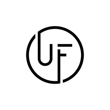 Initial Circle UF letter Logo Design vector Template. Abstract Letter UF logo Design