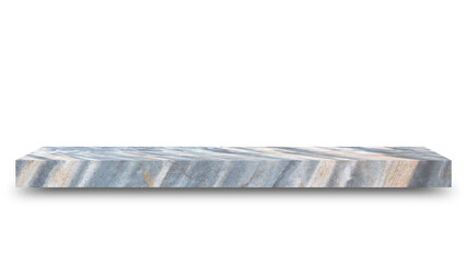 Shelf marble isolated on a white background and display montage for the product Embed Clipping Path separate with black shadows.