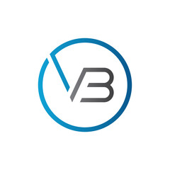 Initial Circle VB Letter Logo Creative Typography Vector Template. Creative Letter VB Logo Vector.