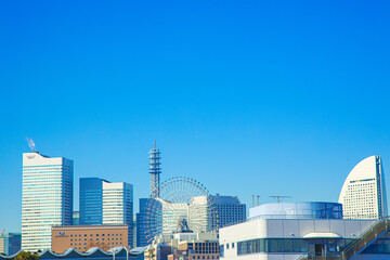 Obraz premium 横浜みなとみらいの都市風景