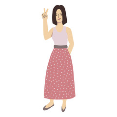 woman victory gesture
