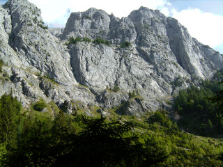 Boeslsteig via ferrata in Berchtesgaden Alps, Bavaria, Germany i