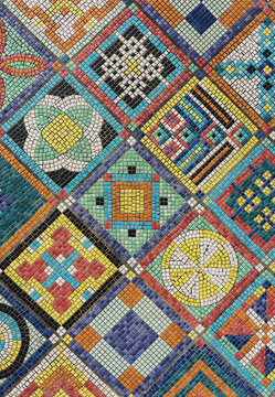 Art Design The mosaic on the wall surface