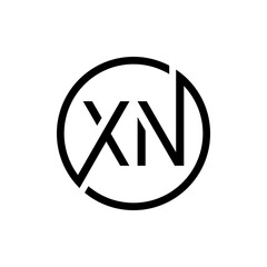 Creative Circle Letter XN Logo Design Vector Template. Initial Linked Letter XN Logo Design