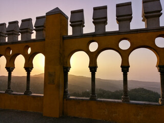 Sunset  with wall