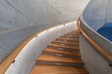 Modern spiral staircase. Contemporary architecture abstract background