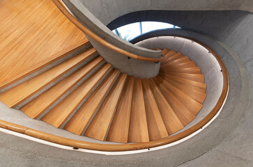 Modern spiral staircase. Contemporary architecture abstract background