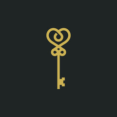 Elegant Key Logo Design Vector