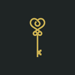 Elegant Key Logo Design Vector