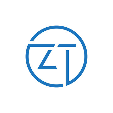 ZT Logo Design Vector Template. Initial Circle Letter ZT Vector Illustration