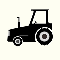 Flat and minimal tractor icon isolated on white background vector design