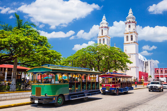 Campeche, Mexico. Independence Plaza in the Old Town of San Francisco de Campeche.