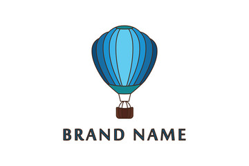 Fototapeta premium Creative and simple blue hot air balloon