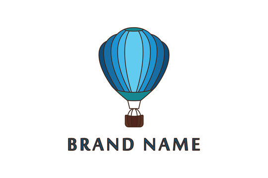 Creative and simple blue hot air balloon