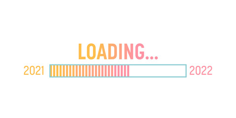 Loading bar 2020 to 2021 for goal planning business concept, vector illustration for graphic design, flat style	