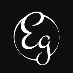 Initial EG Script Letter Type Logo Design With Modern Typography Vector Template. Creative Script Letter EG Logo Design